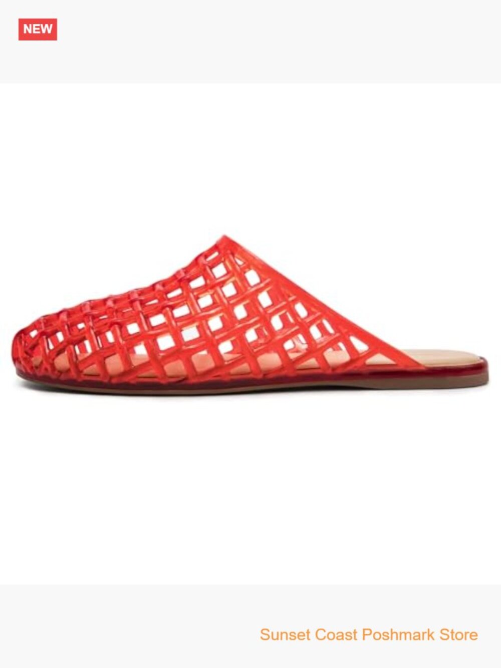 Women's Clear Mesh Hollow Slide Sandals Non-Slip Lightweight Flat Slippers - Picture 4 of 6